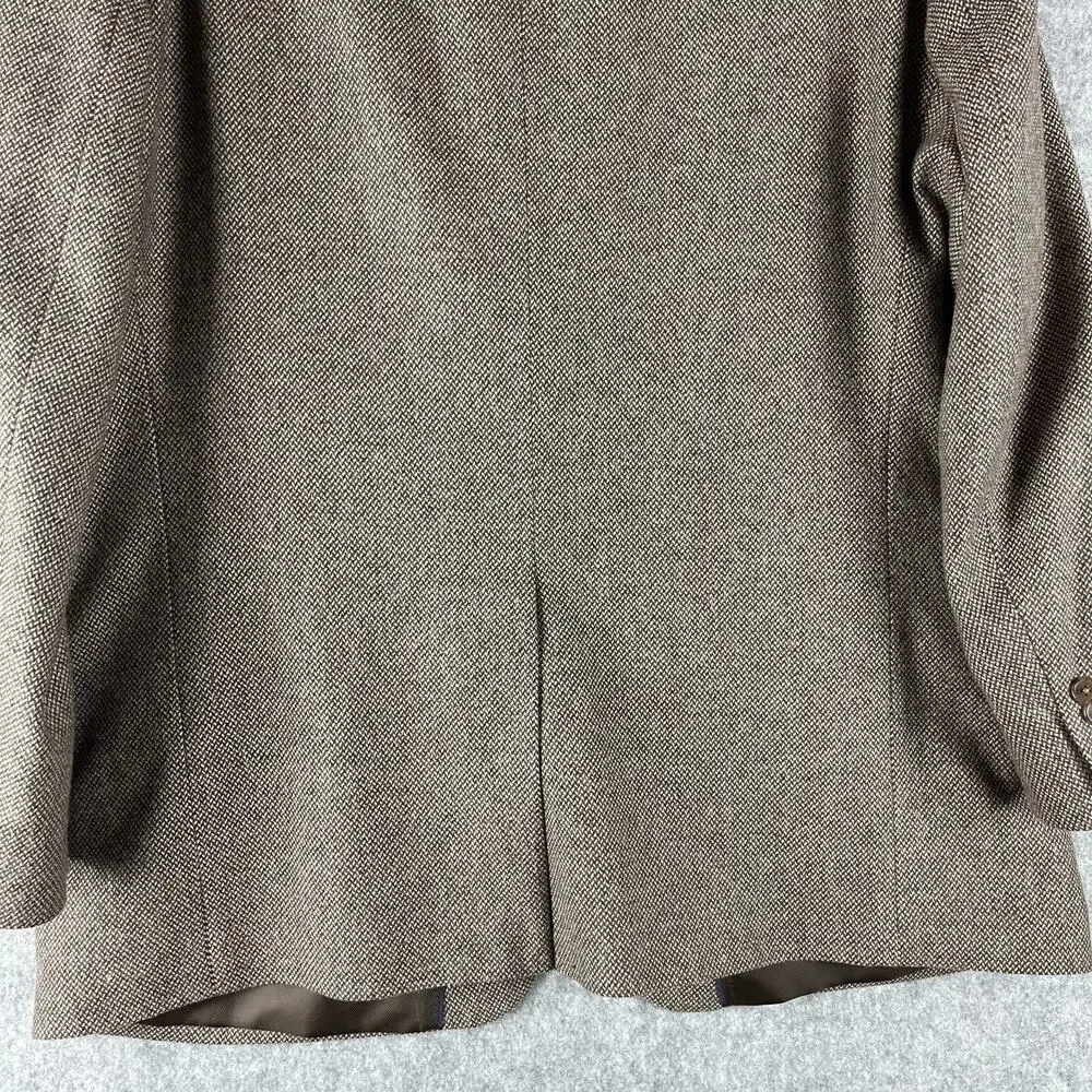 Adolfo 100% Lambswool Blazer Sport Coat Mens 48R Brown Tweed 2 Button‎